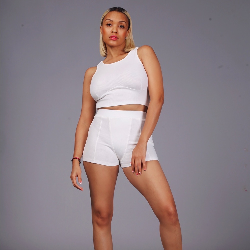 White Lounge Short Set